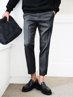 Kit + Ace Charcoal Gray knit dress pants – Tailored Slim Fit